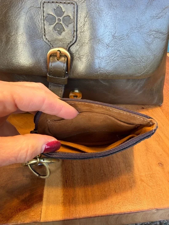 Patricia Nash Quiet Luxury Leather Crossbody Bag Olive Green + Coin Purse (VGUC) - Picture 16 of 17